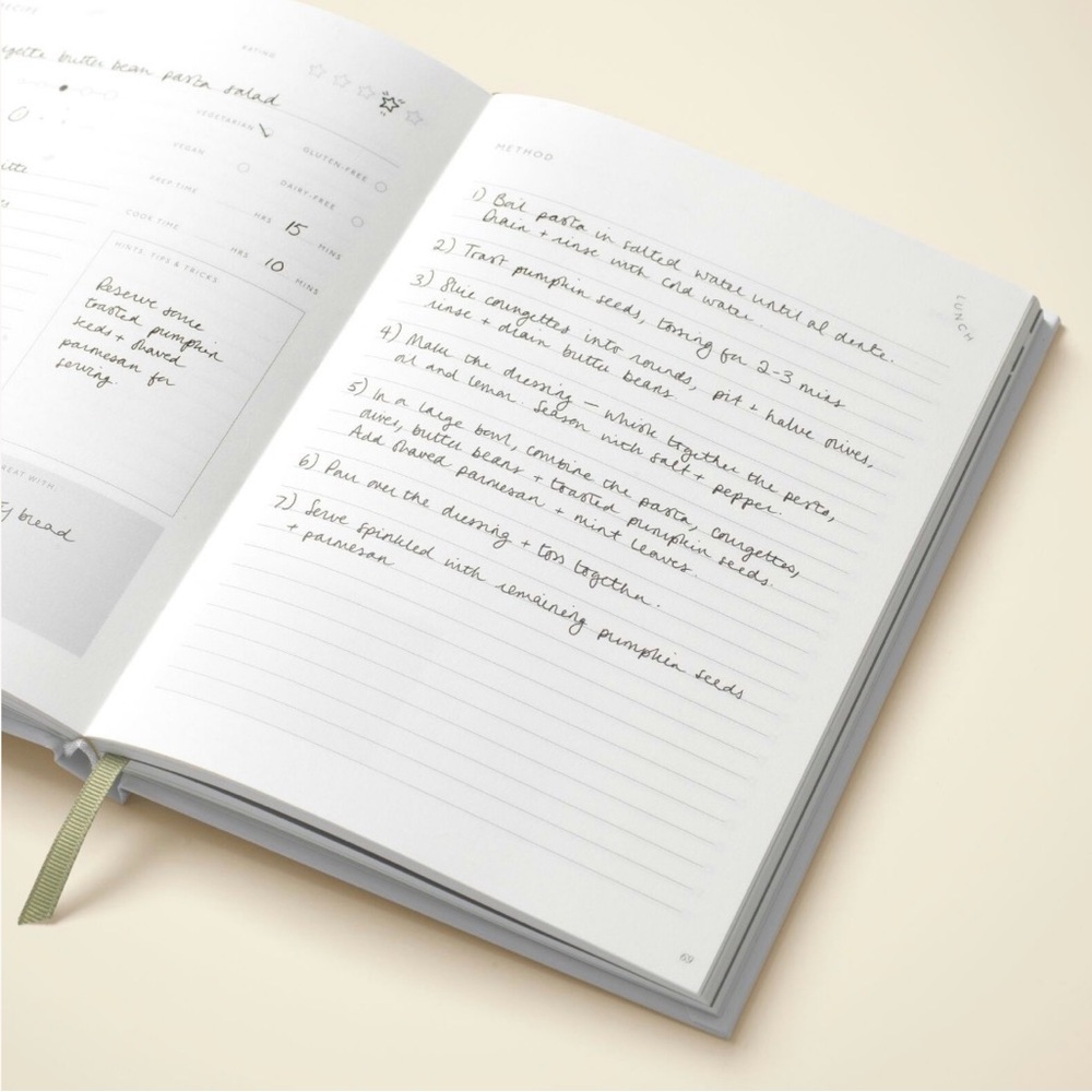 Eat Well Papier Green Recipe Journal Book - Picture 8 of 10